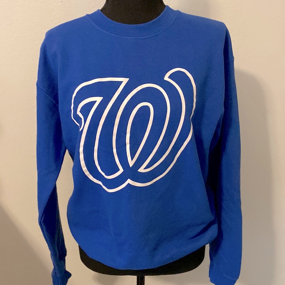 Blue “W” Sweatshirt for Warriors or Washington Nationals or your favorite team!